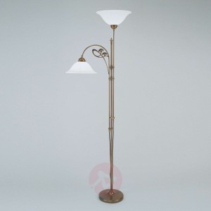 Mosiężna lampa stojąca Alwine 2-punktowa