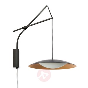 Kinkiet LED Slim z wtyczką, czarno-złoty