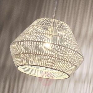 Lampa wisząca Ottavio, papierowa plecionka, biała