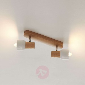 2-punktowa drewniana lampa sufitowa Svantje