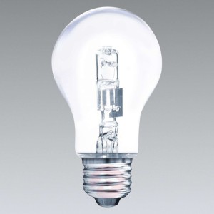 Lampa halogenowa E27 77W, ciepła biel, przezrocz.