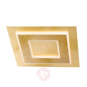 Granada - kwadratowa lampa sufitowa LED, złota