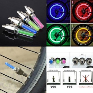 Zawór Neon LED do roweru - Różowy