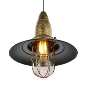 Kuchenna lampa wisząca Fisherman, stary mosiądz