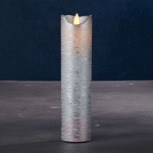 Świeca LED Sara Exclusive, srebrna, Ø 5cm, 20cm