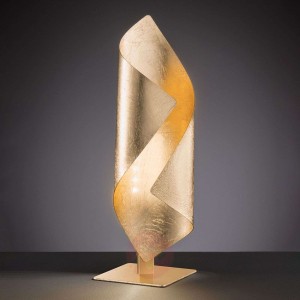 Safira - lampa stołowa LED, lśniący złoty kolor