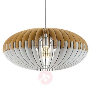 Duża lampa wisząca Sotos z kloszem lamelkowym