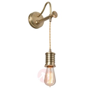 Stary mosiądz, lampa ścienna Douille, regulowana
