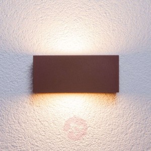 Prostokątna lampa ścienna zewnętrzna Bente rdzawa