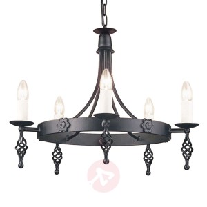 Średniowieczny design – żyrandol Belfry,5-punktowy