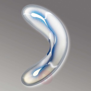 Wygięta lampa ścienna LED CROCCO S, niebieska