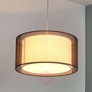 Materiałowa lampa wisząca Nica, brązowa