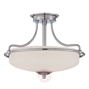 Lampa sufitowa Griffin z odstępem, Ø 43 cm, chrom