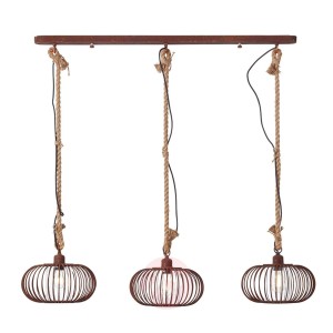 3-punktowa lampa wisząca Race - kolor rdzy