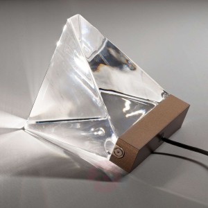 Kryształowa lampa stołowa Tripla z LED, brąz