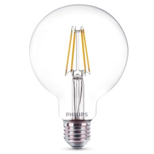 Przezroczysta kulka LED E27, 7 W, 827, G95