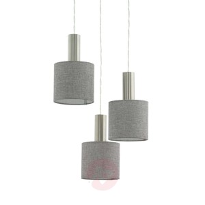 Lampa wisząca Concessa 3-pkt. płótno szara