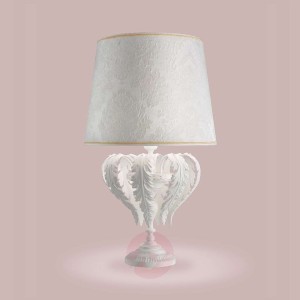 Drogocenna lampa stołowa Angelis w bieli