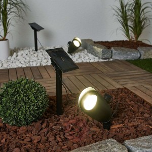 Lore – spoty solarne LED, grot ziemny, 2 sztuki