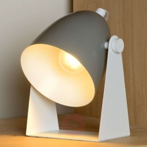 Lampa stołowa Chago z metalu, szara
