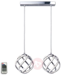 2-punktowa lampa wisząca LED Twist, kolor chromowy