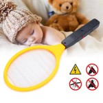 Elektryczna łapka do zabijania much i komarów - rakietka - żółta