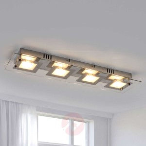 Podłużna lampa sufitowa LED Manja z chromowymi el.