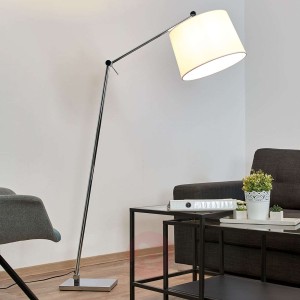 Lampa stojąca Jolla z tkaninowym kloszem