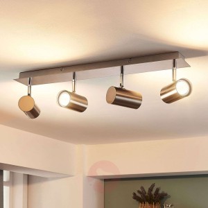 Iluk – czteropunktowa lampa sufitowa LED, nikiel