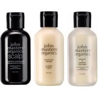 JMO Travel Kit Spearmint and Meadowsweet Scalp Stimulating Shampoo 60ml + JMO Citrus and Neroli Detangler 60ml + JMO Geranium and Grapefruit Body Wash 60ml