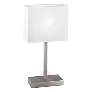 Prosta lampa stołowa Pablo matowy nikiel