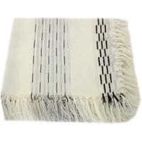 Obrus Safir Cream Black 160x160 cm