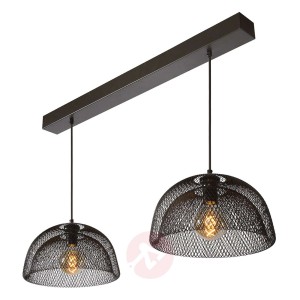 2-punktowa lampa wisząca Mesh w kolorze czarnym