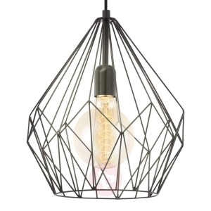 Lampa wisząca Carlton o wzornictwie klatki, czarna