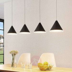 Lucande lampa wisząca LED Livan, czarna 4-punktowa