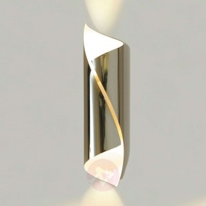 Chromowana lampa ścienna Hué, wysokość 37 cm