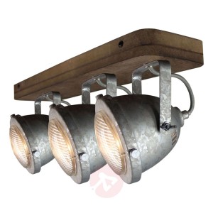 Lampa sufitowa Woody, galwanizowana, 3-punktowa