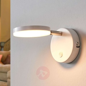 Biały kinkiet LED Milow z przełącznikiem