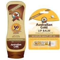 Australian Gold SPF 50 Lotion Bronzer 237ml + Australian Gold Coconut Lip Balm SPF30 4.2g