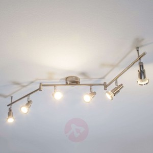 Lampa sufitowa LED ARON w kolorze niklu, 6-pkt.