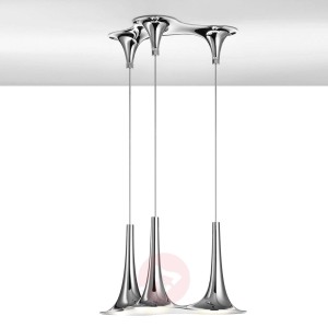 Lśniąca lampa wisząca LED Nafir 3 biały chrom