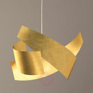 Elegancka lampa wisząca Ella ze złotem płatkowym