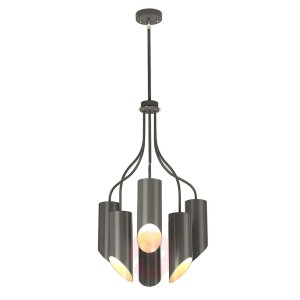 Lampa wisząca Quinto 6-punktowa ciemnoszara/nikiel