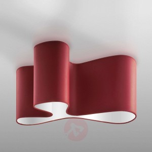 Atrakcyjna styliz. lampa suf. Mugello czerw.-biała