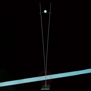 Designerska lampa stojąca Ilios, srebrna