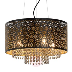 Romantyczna lampa wisząca Raka, czarna
