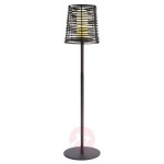 Czarna lampa podłogowa Velorum na taras