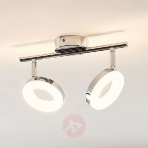 ELC Tioklia lampa sufitowa LED, chrom, 2-punktowa
