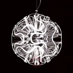 Kulista lampa wisząca LED CORAL, przezrocz.