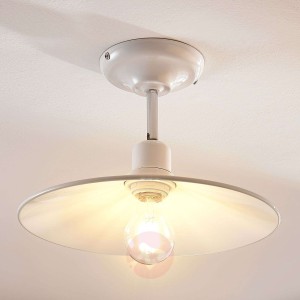 Biała metalowa lampa sufitowa Phinea, vintage